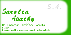 sarolta apathy business card